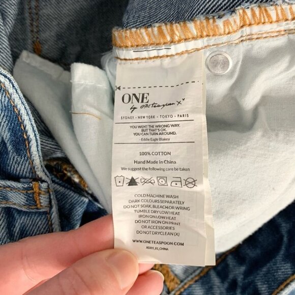 One Teaspoon Freebirds Skinny Jeans Straight leg Distressed Rips Low rise Zip - Picture 14 of 16